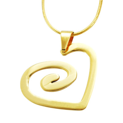 Personalised Swirls of My Heart Necklace - 18ct Gold Plated - The Name Jewellery™