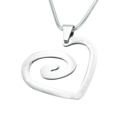 Personalised Swirls of My Heart Necklace - Sterling Silver - The Name Jewellery™