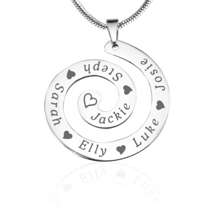 Personalised Swirls of Time Necklace - Sterling Silver - The Name Jewellery™