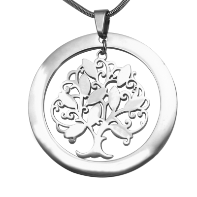 Personalised Tree of My Life Washer Necklace 10 - Sterling Silver - The Name Jewellery™