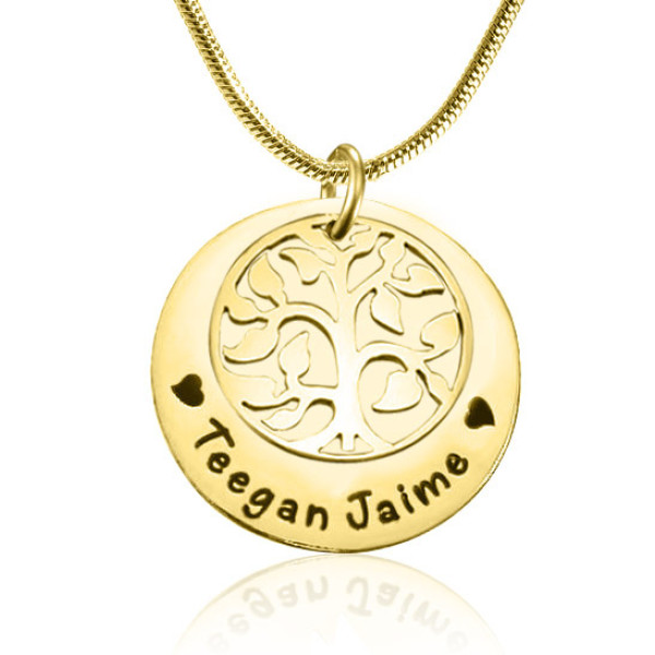 Personalised My Family Tree Single Disc - 18ct Gold Plated - The Name Jewellery™