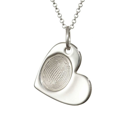 925 Sterling Silver FingerPrint Cascade Heart Pendant - The Name Jewellery™