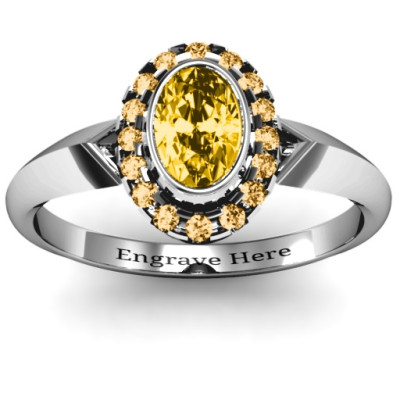 Royal  Bezel Set Oval Cluster Ring - The Name Jewellery™