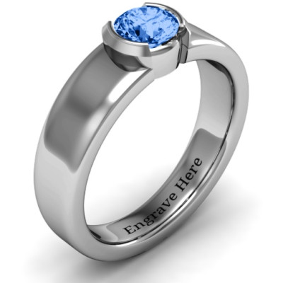 Spectacular Sophie  Bezel Set Round Stone Ring - The Name Jewellery™