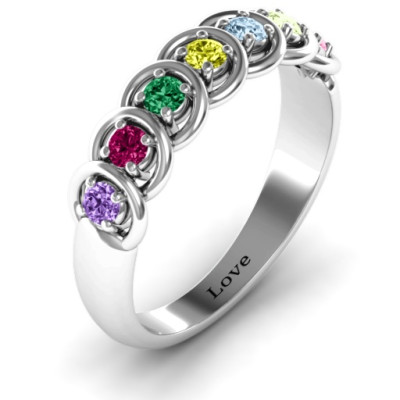 6 to 9 Stones in Halo Ring - The Name Jewellery™