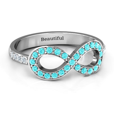 Accented Infinity Ring with Shoulder Stones - The Name Jewellery™