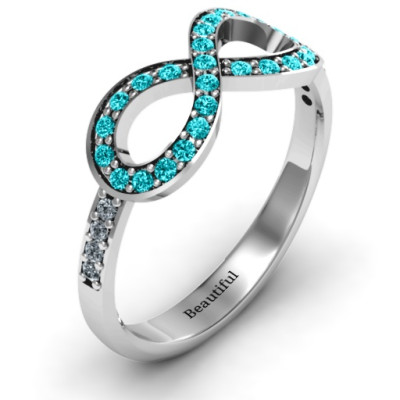 Accented Infinity Ring with Shoulder Stones - The Name Jewellery™