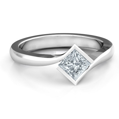 Alexandra Princess Cut Ring - The Name Jewellery™