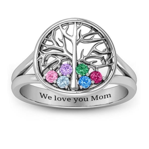 Always Around Love 6 Stone Family Tree Ring - The Name Jewellery™