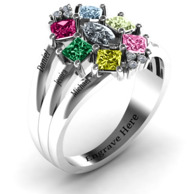 Arachna Centre Marquise and Princess Ring with Accents - The Name Jewellery™