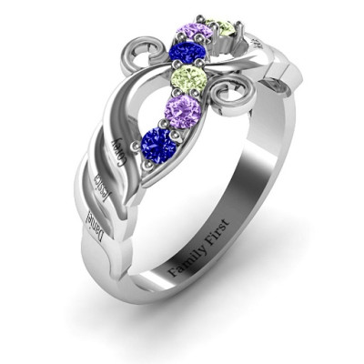 Ariel Wave and Swirl Ring - The Name Jewellery™