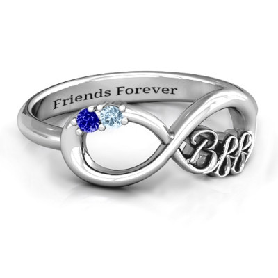BFF Friendship Infinity Ring with 2 - 7 Stones - The Name Jewellery™