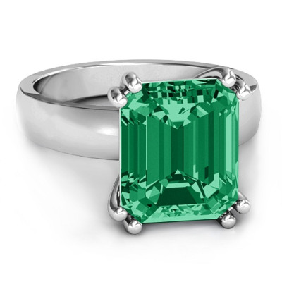 Basket Set Emerald Cut Ring - The Name Jewellery™