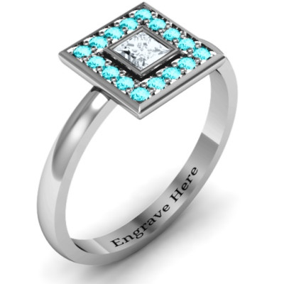 Bezel Princess Stone with Channel Accents Ring - The Name Jewellery™