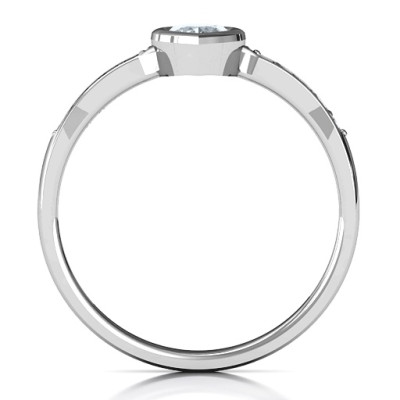 Bezel Set Love Ring with Accents - The Name Jewellery™
