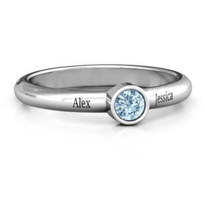 Bezel Set Solitaire Ring - The Name Jewellery™