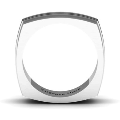 Bridge Grooved Square-shaped Men's Ring - The Name Jewellery™