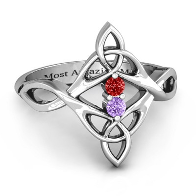 Celtic Sparkle Ring with Interwoven Infinity Band - The Name Jewellery™