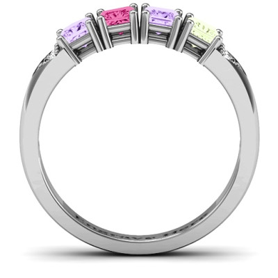 Classic 2-7 Princess Cut Ring with Accents - The Name Jewellery™