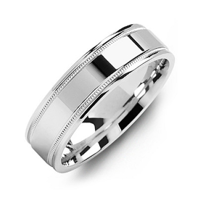 Classic High-Polish Milgrain Men's Ring - The Name Jewellery™