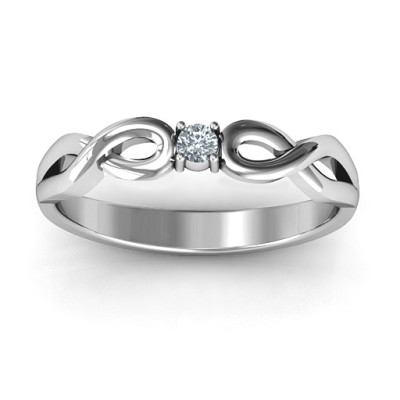 Classic Solitare Sparkle Ring with Infinity Band - The Name Jewellery™