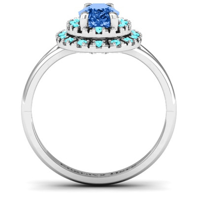 Cleopatra Double Halo Ring - The Name Jewellery™
