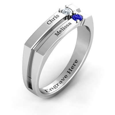 Crevice Grooved Women's Ring - The Name Jewellery™