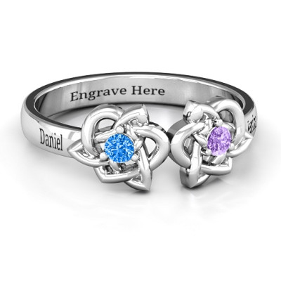 Double Celtic Gemstone Ring - The Name Jewellery™