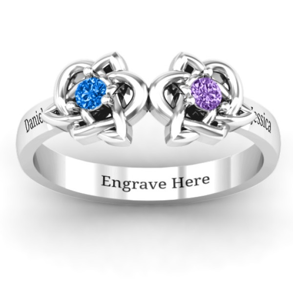 Double Celtic Gemstone Ring - The Name Jewellery™
