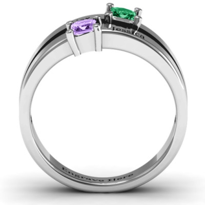 Double Princess Cut Ring - The Name Jewellery™