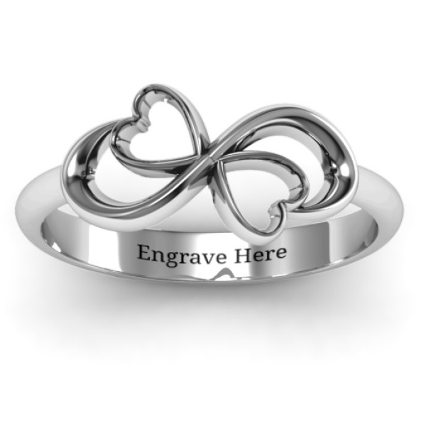Duo of Hearts Infinity Ring - The Name Jewellery™