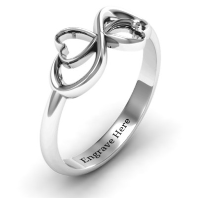 Duo of Hearts Infinity Ring - The Name Jewellery™