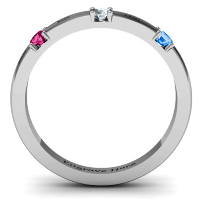 Elegant Three Gemstone Ring - The Name Jewellery™