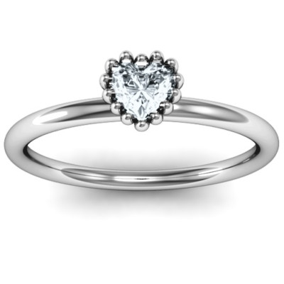 Encircled Prong Heart Ring - The Name Jewellery™