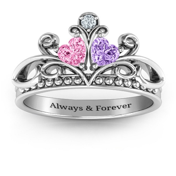 Ever Enchanted Double Heart Tiara Ring - The Name Jewellery™