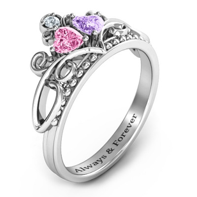 Ever Enchanted Double Heart Tiara Ring - The Name Jewellery™