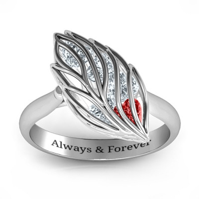 Exquisite Elm Cage Leaf Ring - The Name Jewellery™
