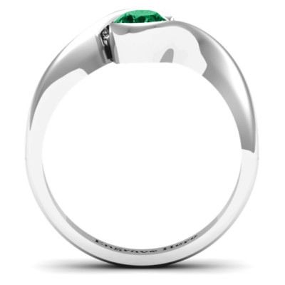 Fancy Solitaire Swirl Ring - The Name Jewellery™