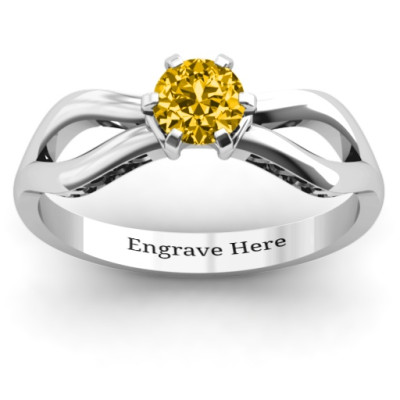 Fancy Split Shank Solitaire Ring - The Name Jewellery™