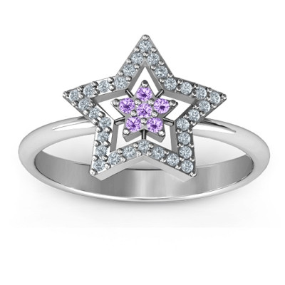 Floating Star with Halo Ring - The Name Jewellery™