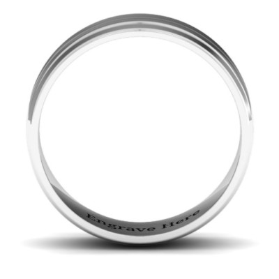 Forge Bevelled and Banded Men's Ring - The Name Jewellery™