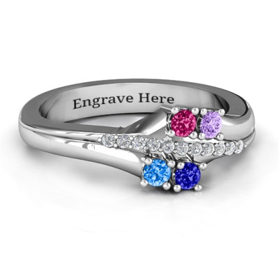 Four Stone Ring with Accents - The Name Jewellery™
