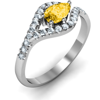 Golden Eye Pear Ring with Accent Infusion - The Name Jewellery™