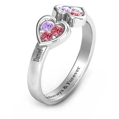 Heart To Heart Wraparound Ring - The Name Jewellery™