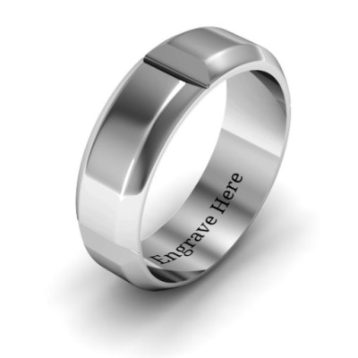 Hercules Quad Bevelled and Grooved Men's Ring - The Name Jewellery™