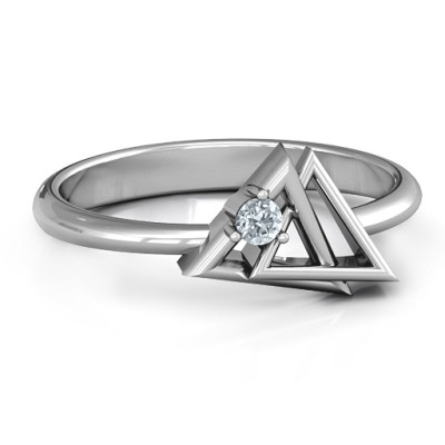Interlocked Triangle Geometric Ring - The Name Jewellery™