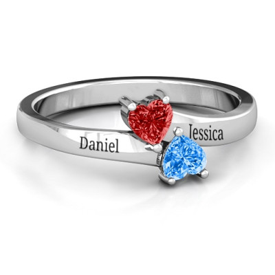 Inverted Twin Heart Ring - The Name Jewellery™