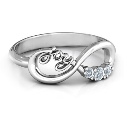 Joy Infinity Ring with 3 Stones - The Name Jewellery™