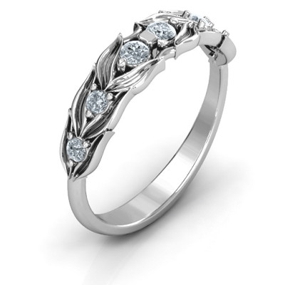 Leaves of Love 6 Stone Ring - The Name Jewellery™