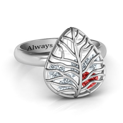 Lovely Lilac Cage Leaf Ring - The Name Jewellery™